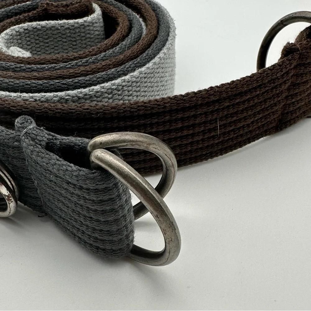 Lot of 3 Belts - approx 32’ long. Gray one in a bit longer than other two.